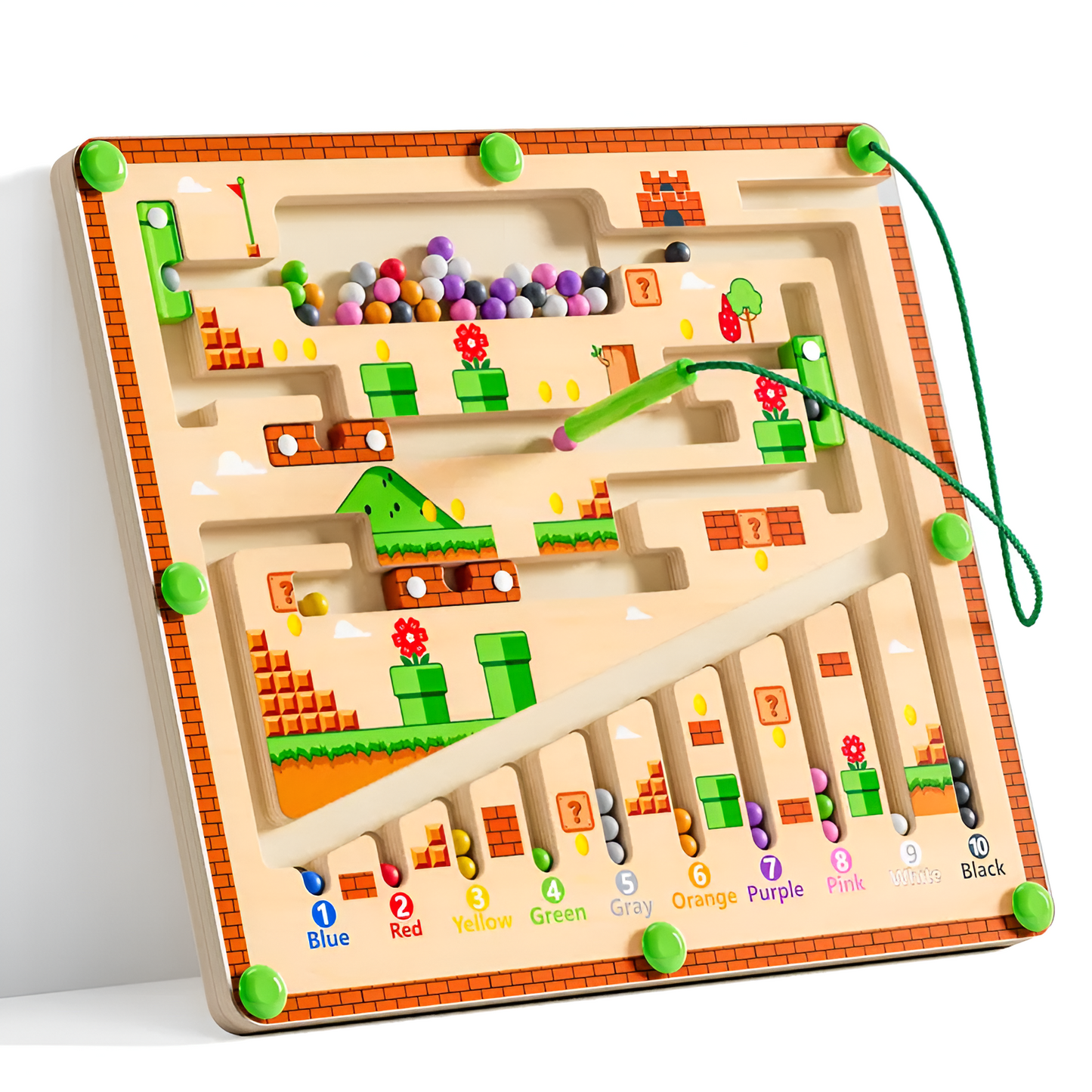 Magnetic Adventure Maze – Wooden Color & Number Learning Board