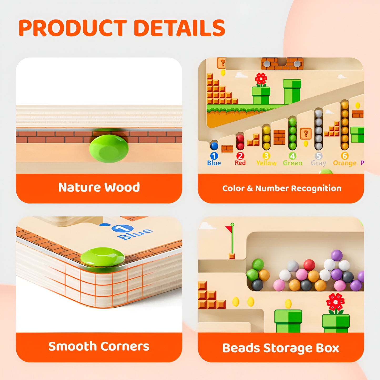 Magnetic Adventure Maze – Wooden Color & Number Learning Board