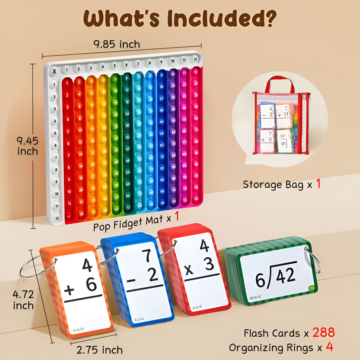 Rainbow Math Pop Fidget Set