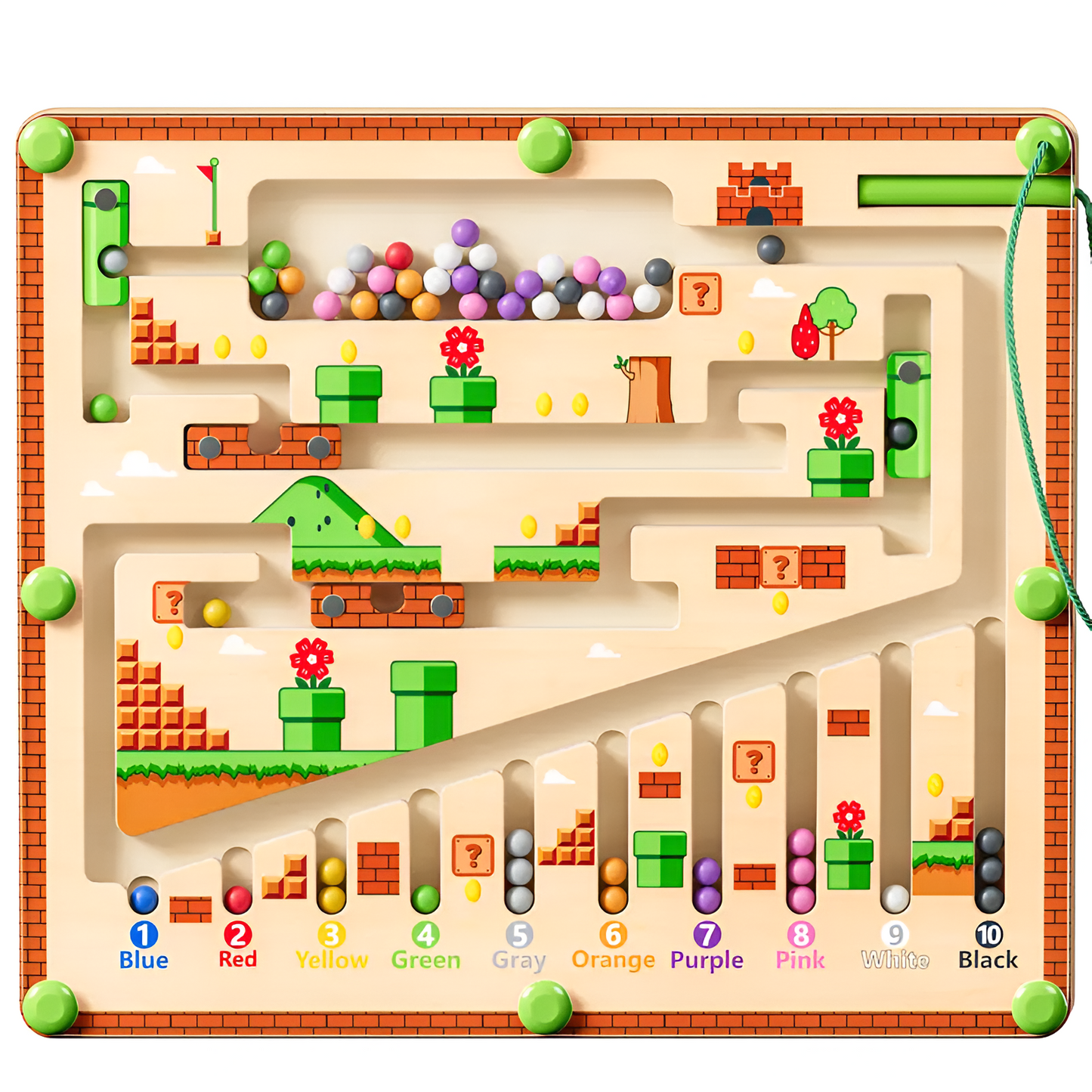 Magnetic Adventure Maze – Wooden Color & Number Learning Board