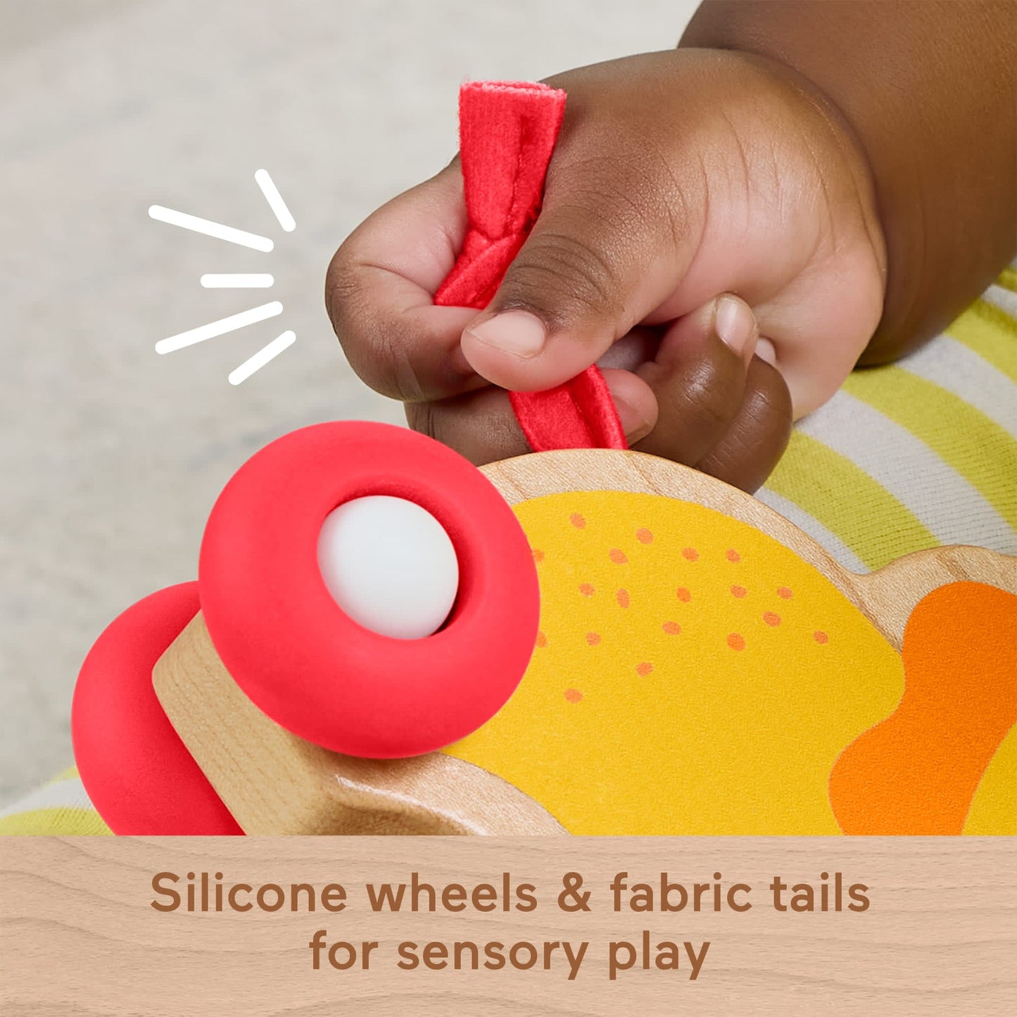 Bloomila Wooden Push Along Animals, Lion & Zebra Toy Vehicles For Baby Crawling Play