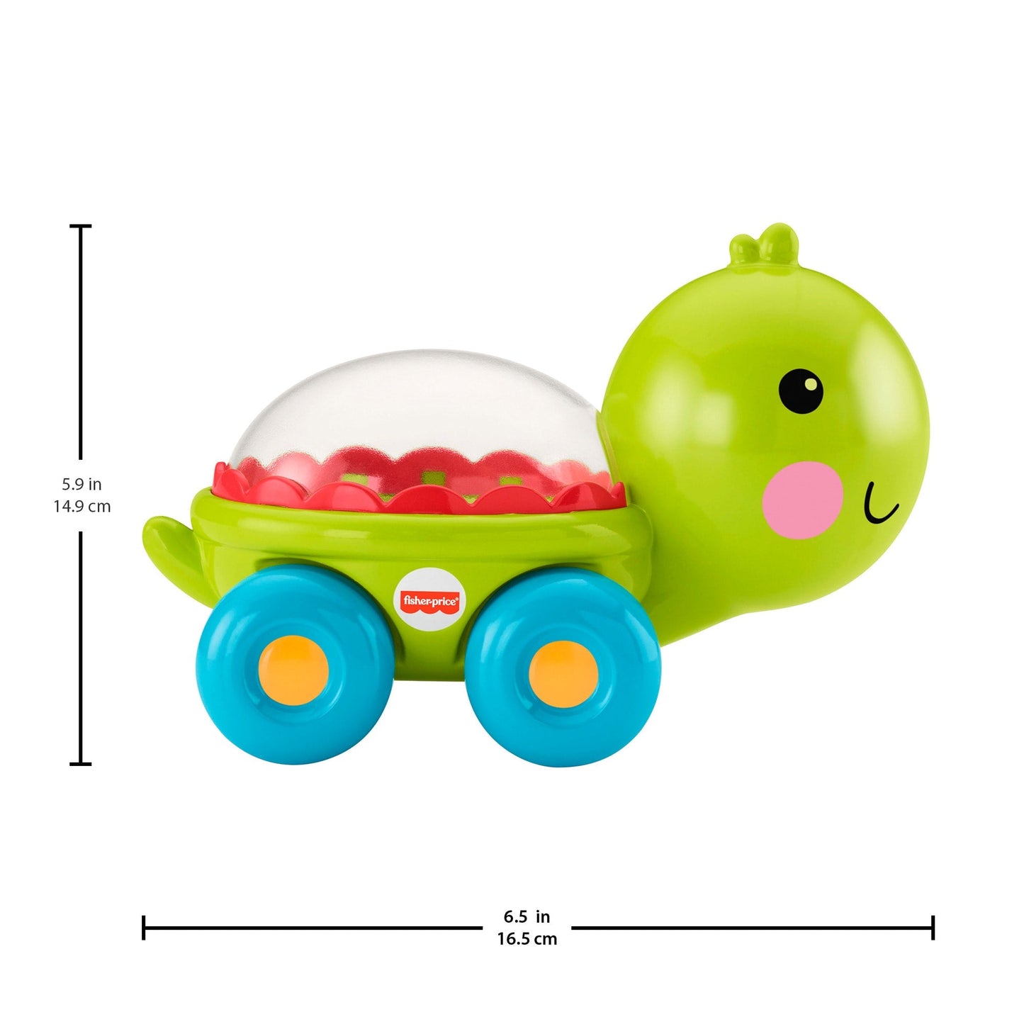 Bloomila Poppity Pop Turtle Push-Along Vehicle With Sounds For Infant Crawling Play