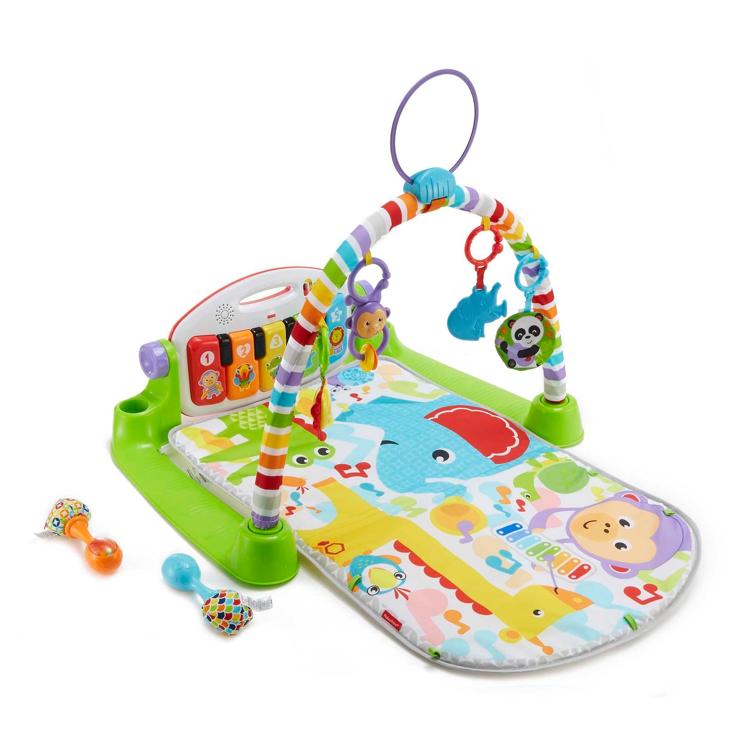 Bloomila Deluxe Kick & Play Piano Baby Gym Learning Toy & Newborn Rattle Maracas