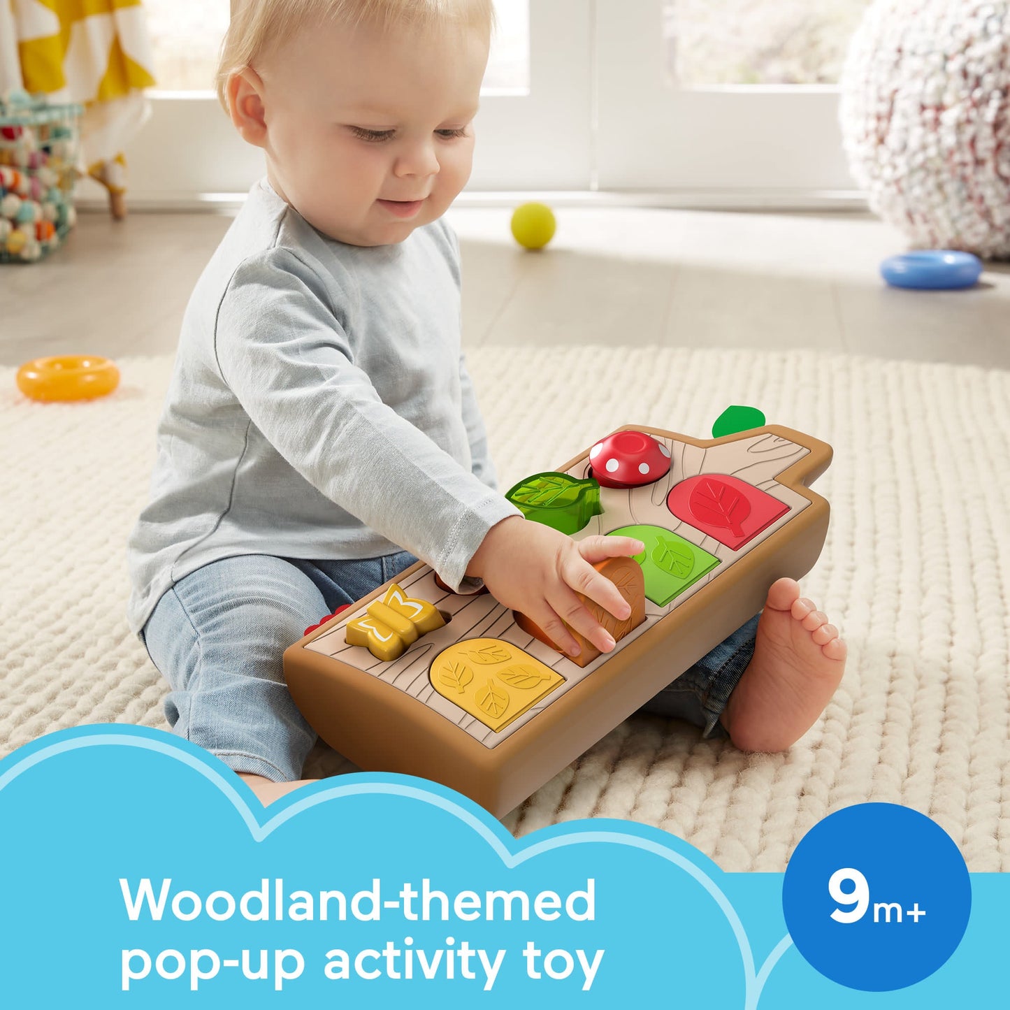 Bloomila Hide & Peek Pop-Up Animal-Themed Baby Sensory Activity Toy With Wood & Sounds
