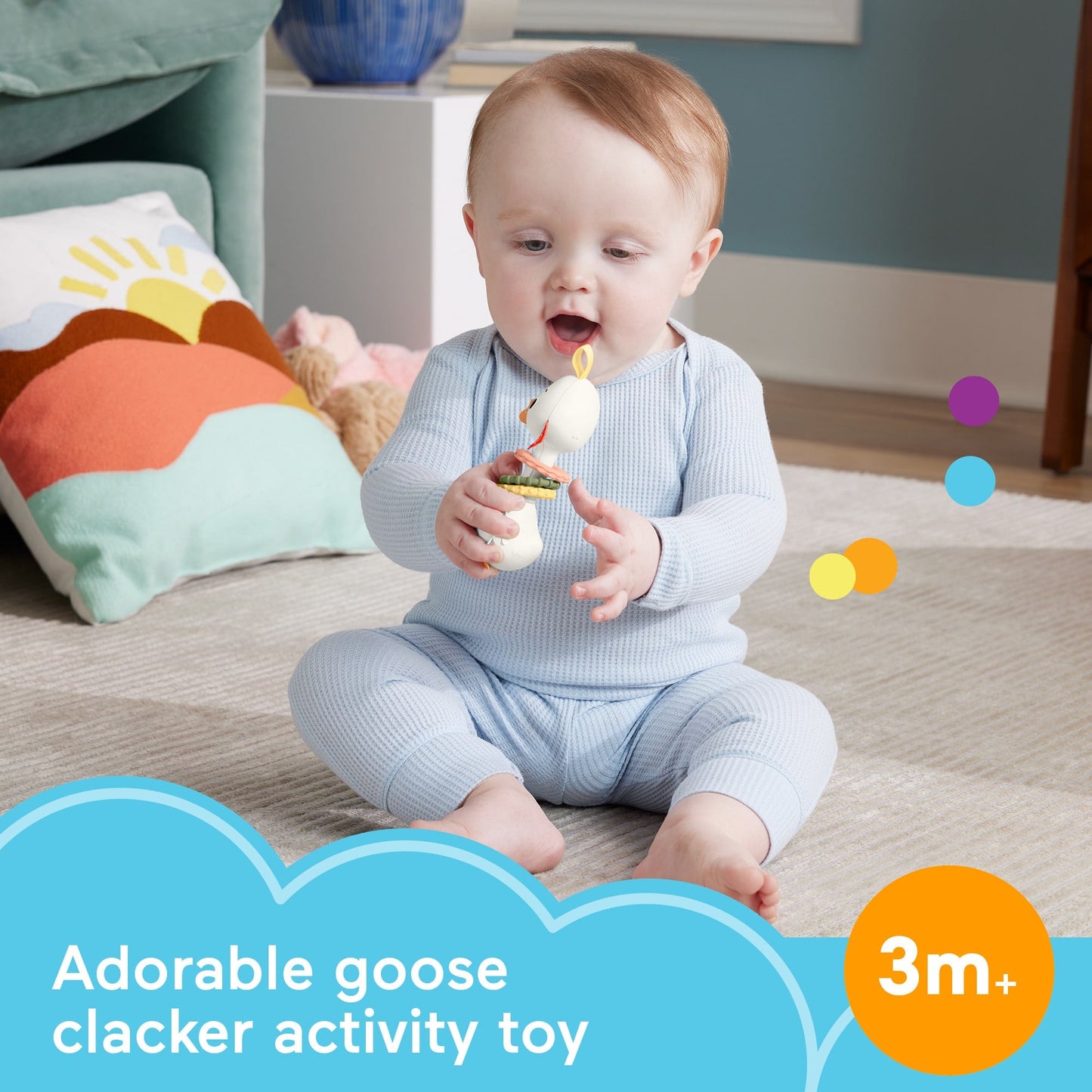 Bloomila Clack & Quack Goose Baby Toy With Fine Motor Activity For Newborns