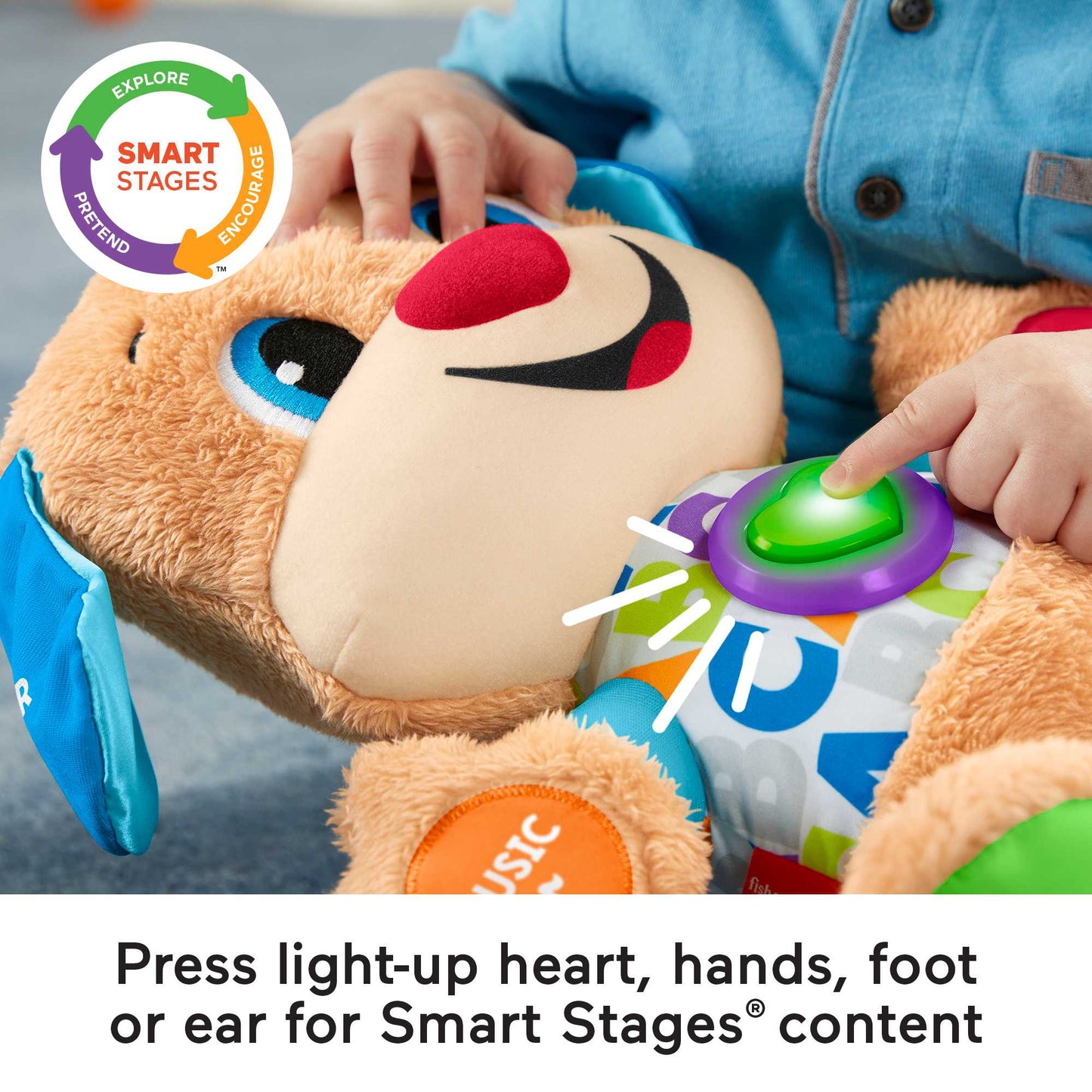 Bloomila Plush Baby Toy With Lights And Smart Stages Learning Content, Laugh & Learn Puppy