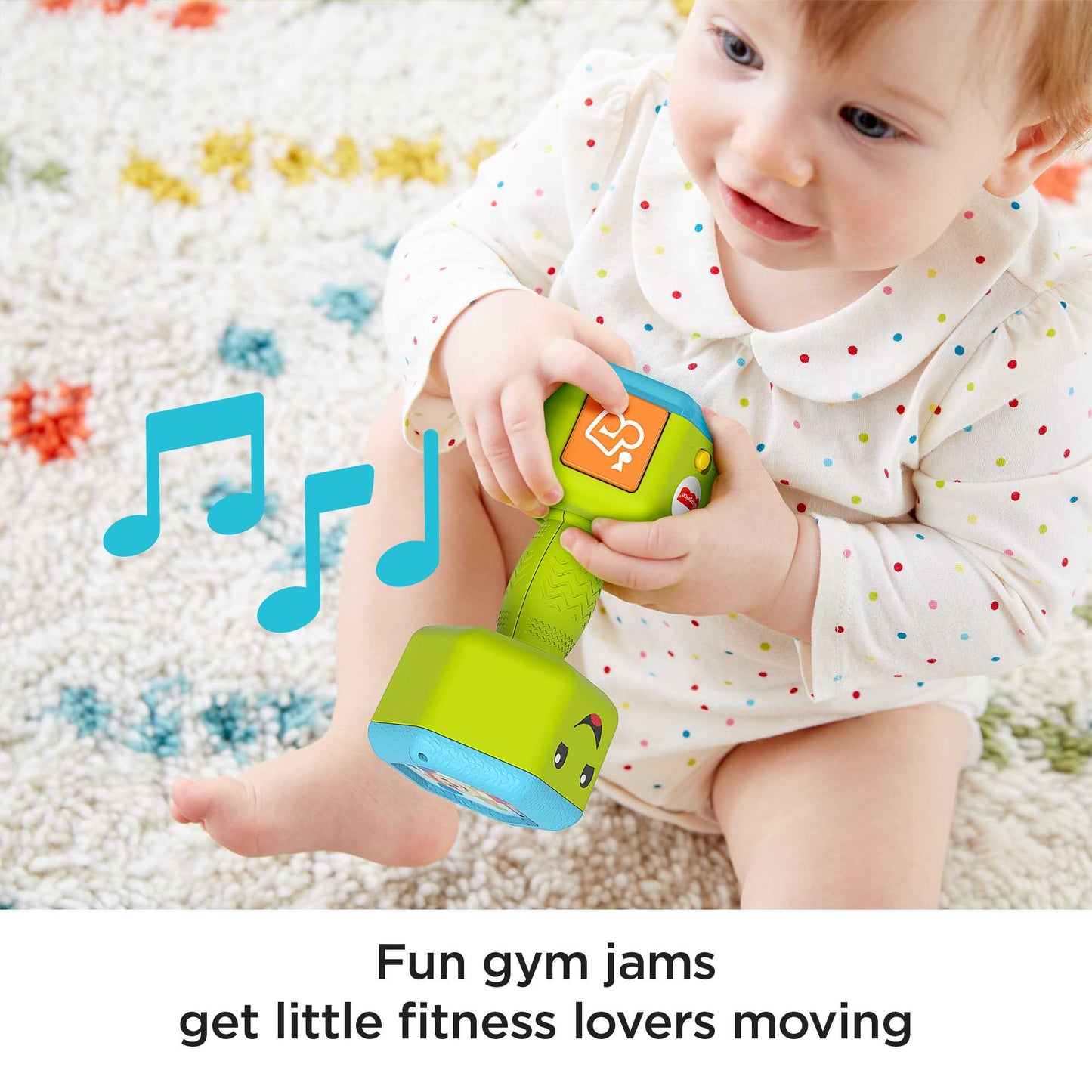 Bloomila Laugh & Learn Countin’ Reps Dumbbell Musical Rattle Toy For Infant & Toddler