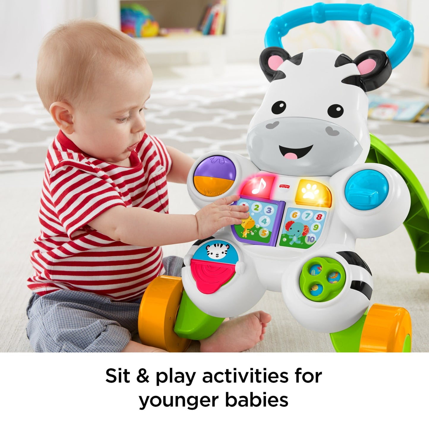 Bloomila Learn With Me Zebra Walker Baby & Toddler Learning Toy With Music & Lights
