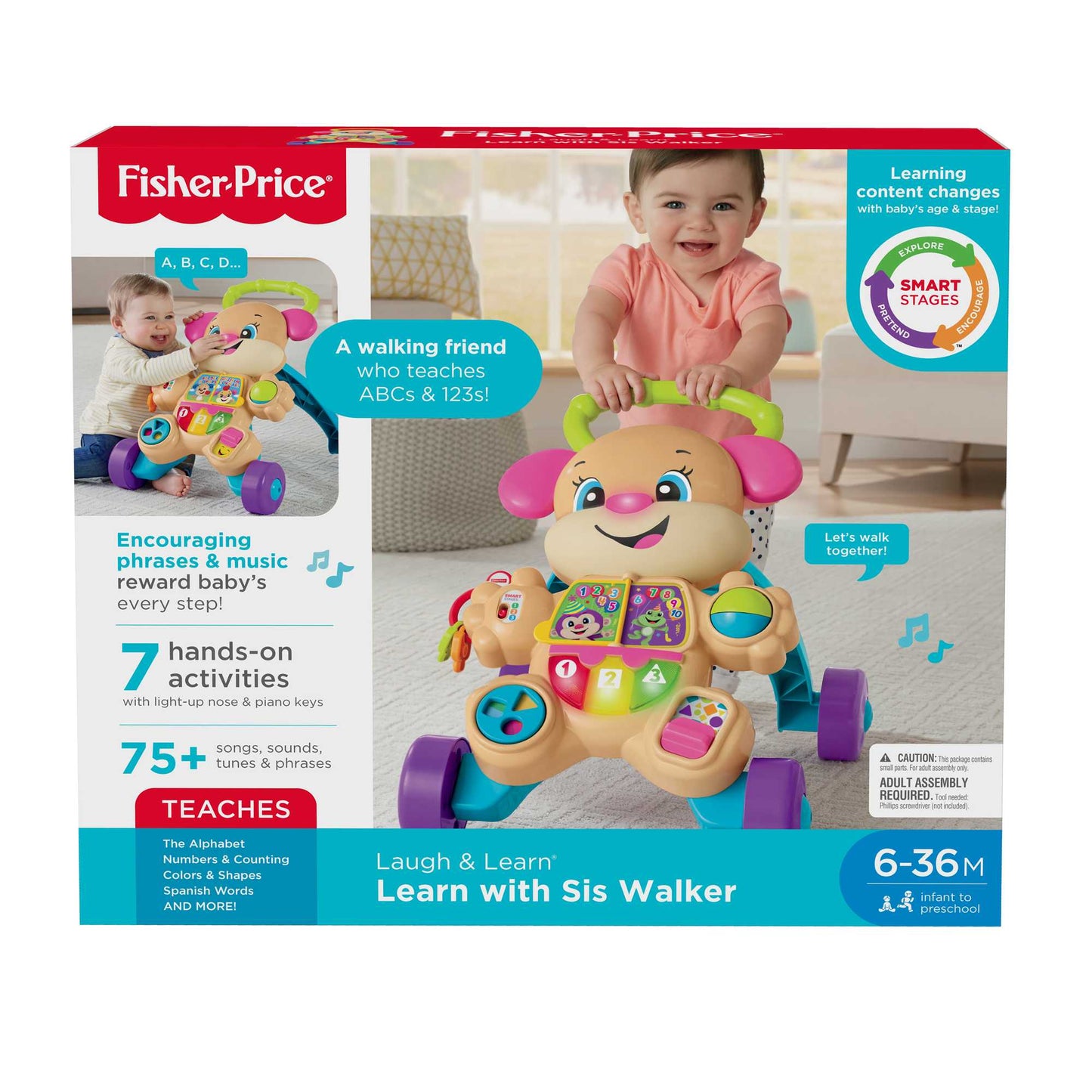 Bloomila Laugh & Learn Smart Stages Learn With Sis Walker Baby & Toddler Educational Toy