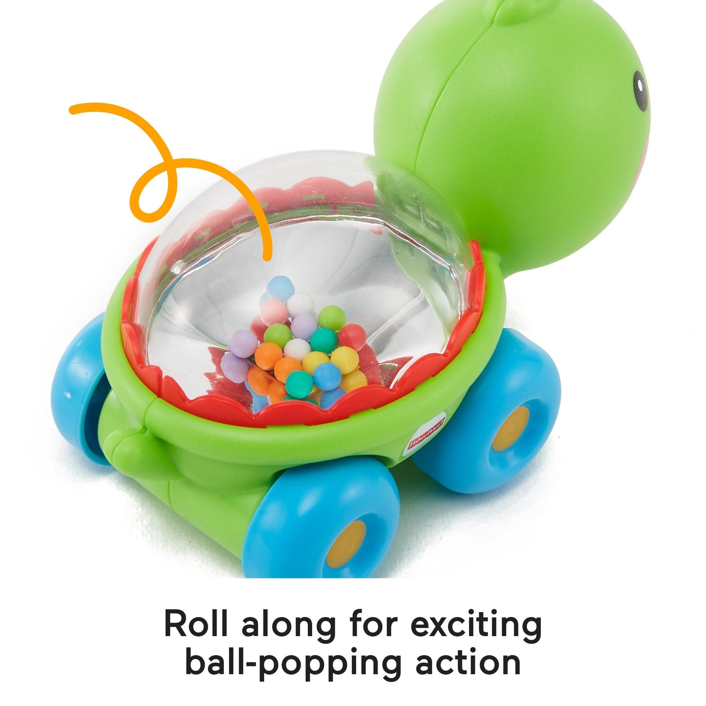 Bloomila Poppity Pop Turtle Push-Along Vehicle With Sounds For Infant Crawling Play