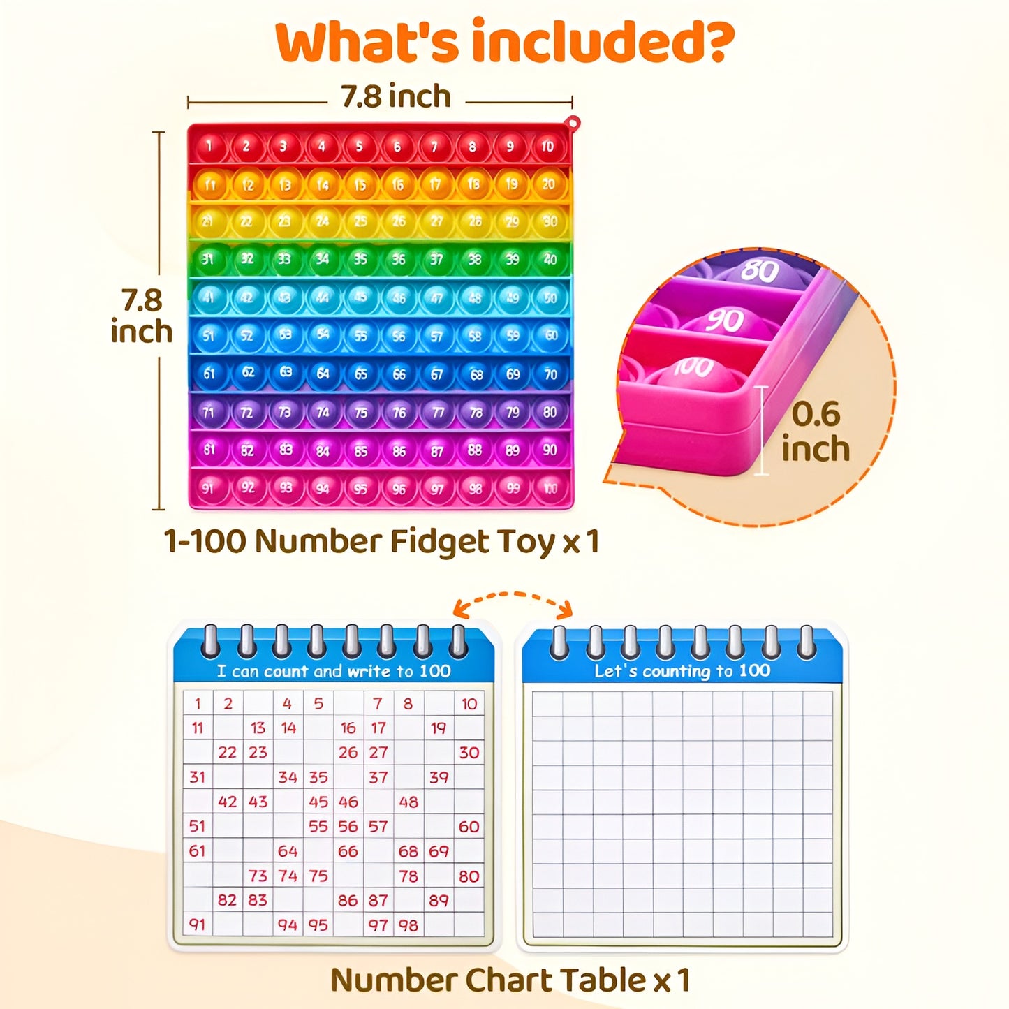 Rainbow Math Pop Fidget Set
