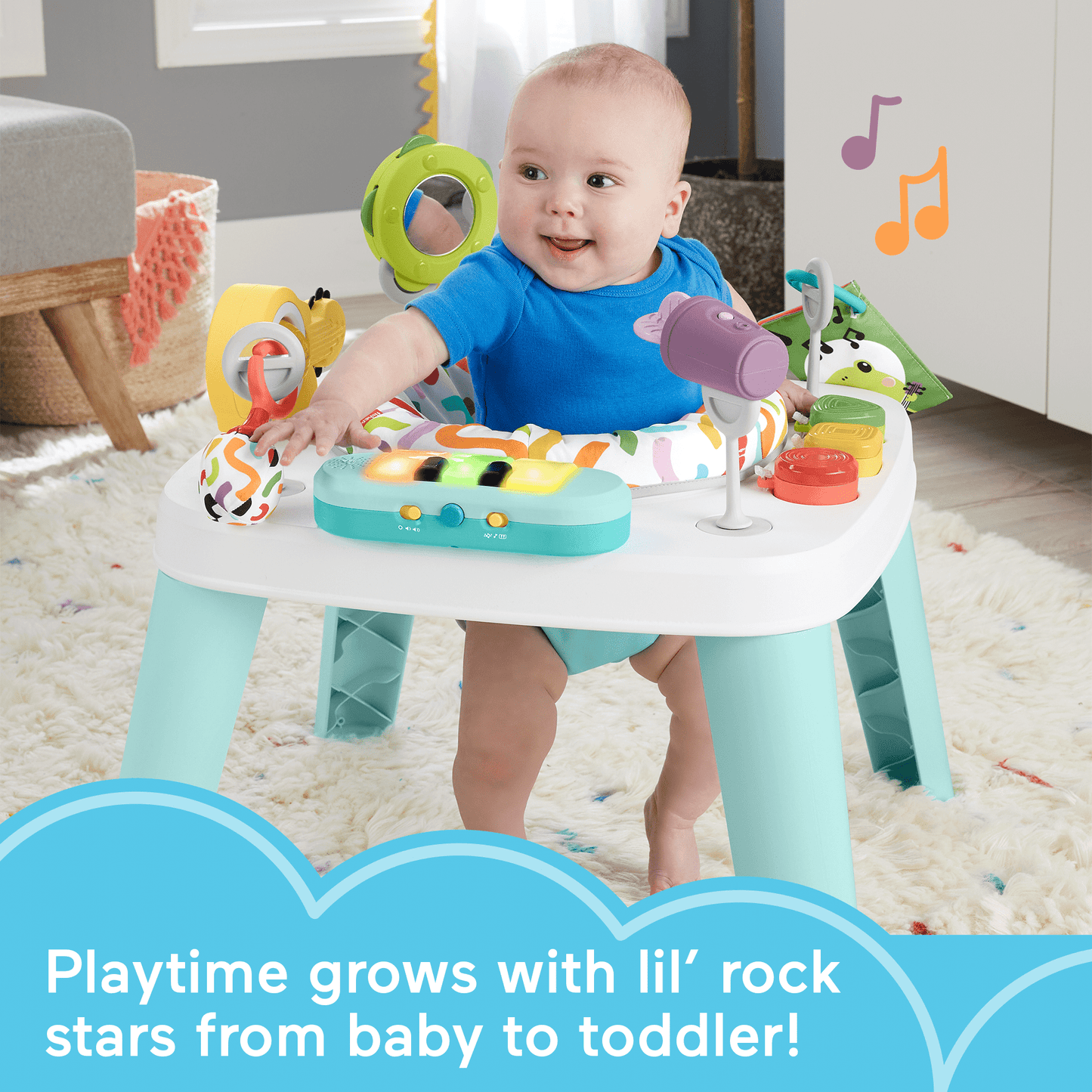 Bloomila 3-in-1 Hit Wonder Baby Activity Center & Toddler Play Table With Music & Lights