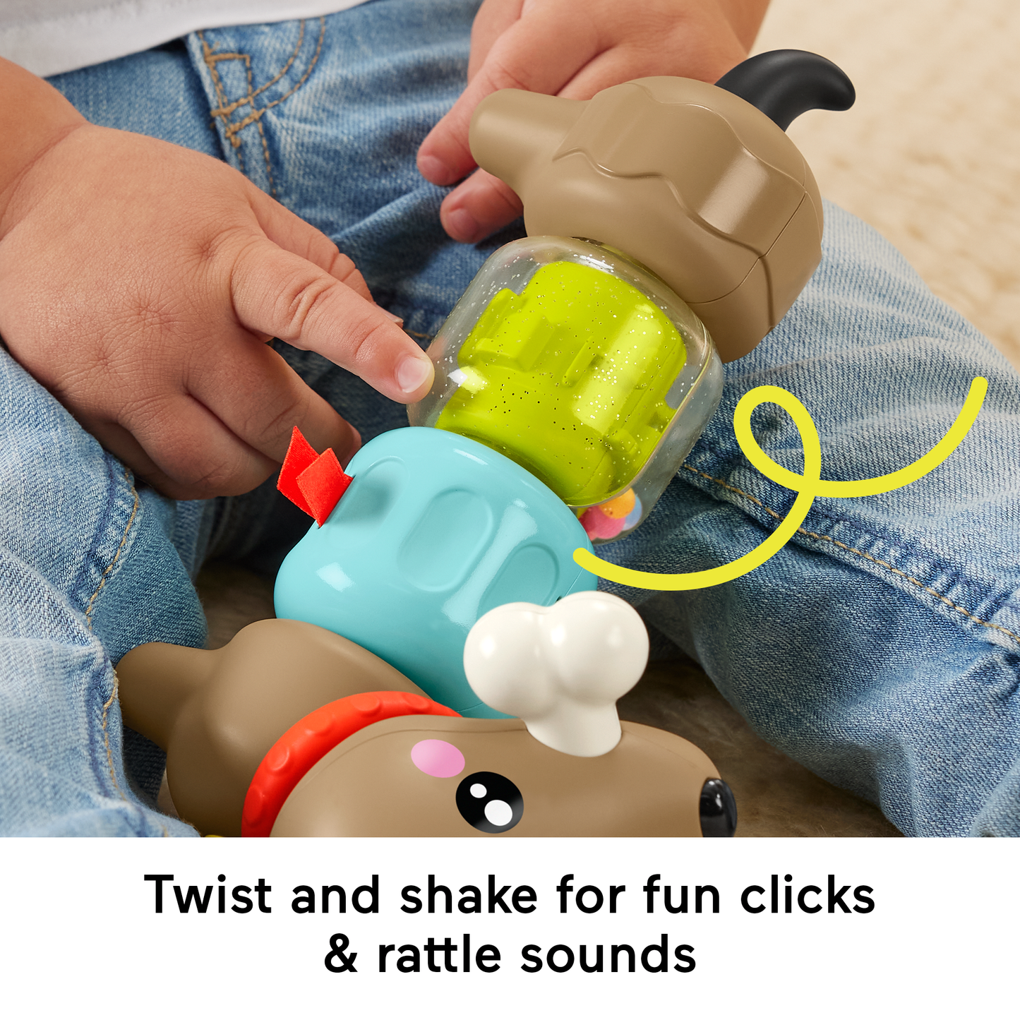 Bloomila Fp Pets Click & Spin Activity Pup Fine Motor Sensory Toy For Babies