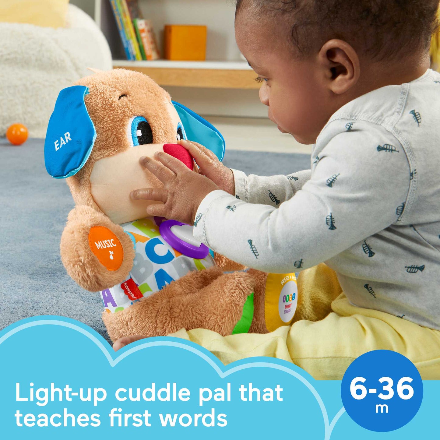 Bloomila Plush Baby Toy With Lights And Smart Stages Learning Content, Laugh & Learn Puppy