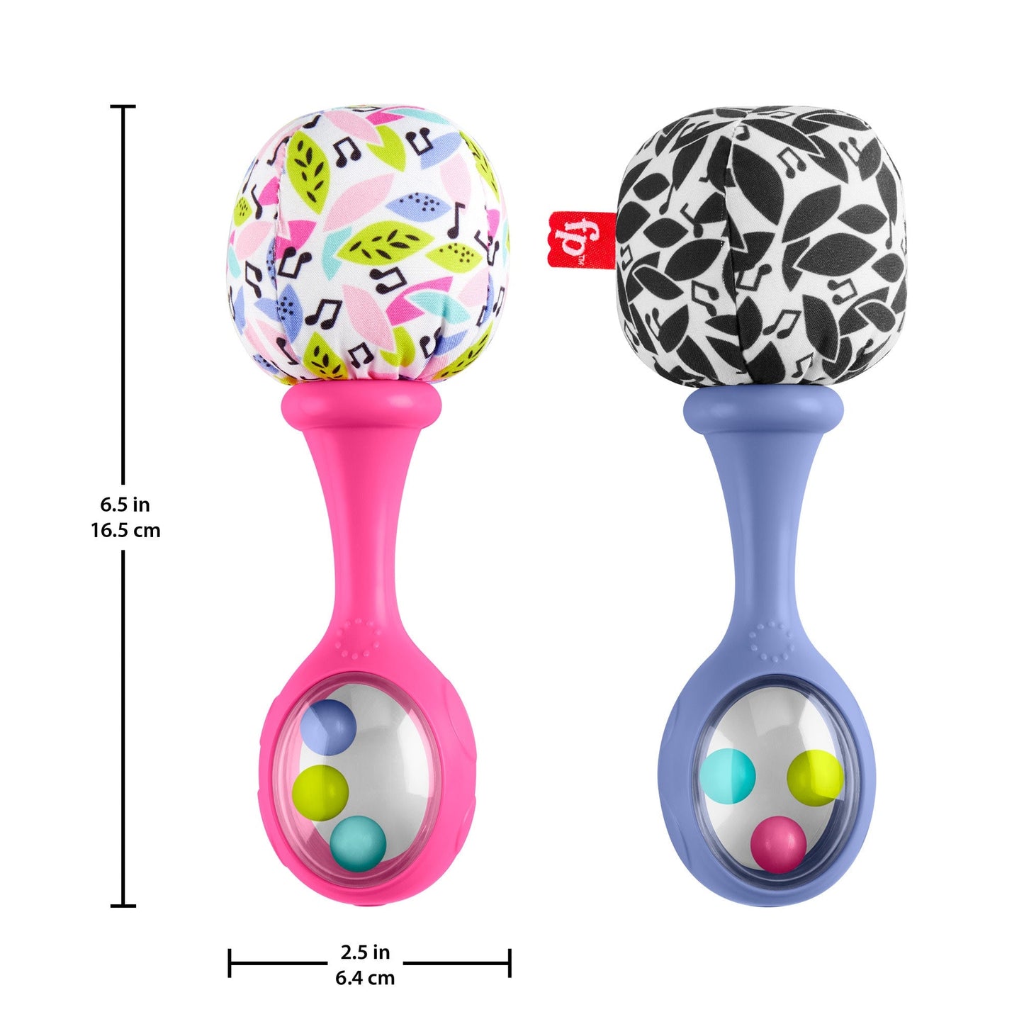 Bloomila Rattle ‘n Rock Maracas Set Of 2 Baby Rattles, Newborn Toys, Pink