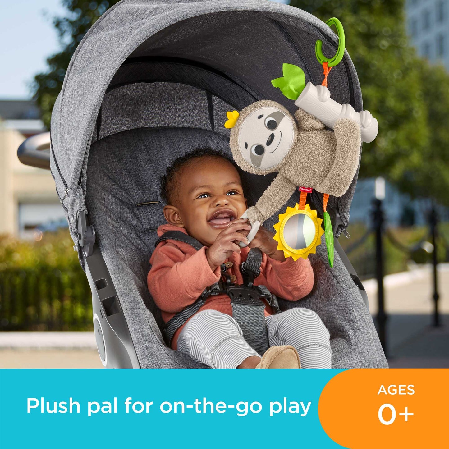 Bloomila Slow Much Fun Stroller Sloth Baby Toy With Sensory Details For Newborns