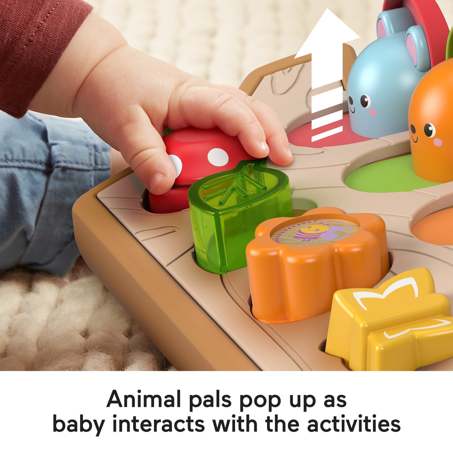 Bloomila Hide & Peek Pop-Up Animal-Themed Baby Sensory Activity Toy With Wood & Sounds