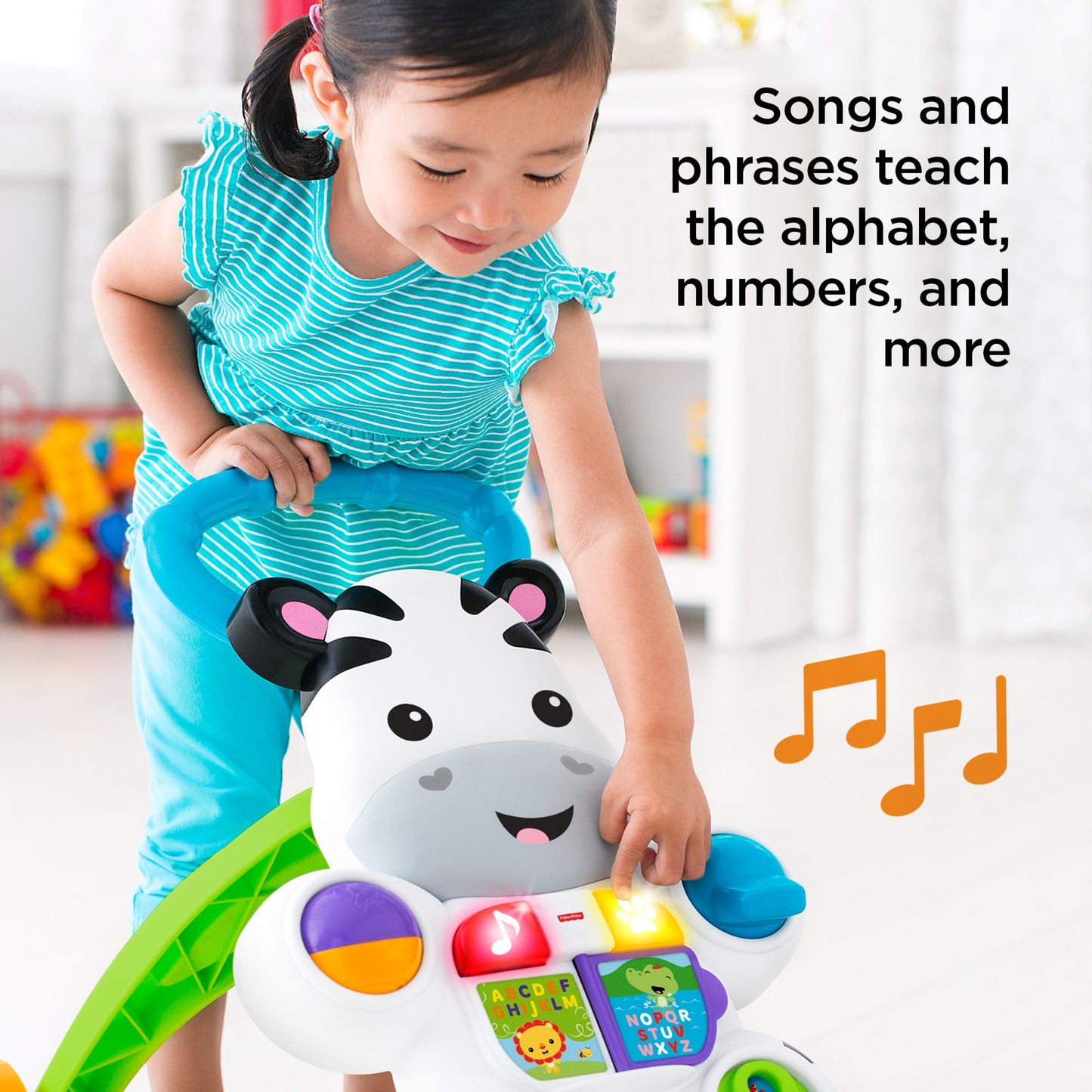 Bloomila Learn With Me Zebra Walker Baby & Toddler Learning Toy With Music & Lights