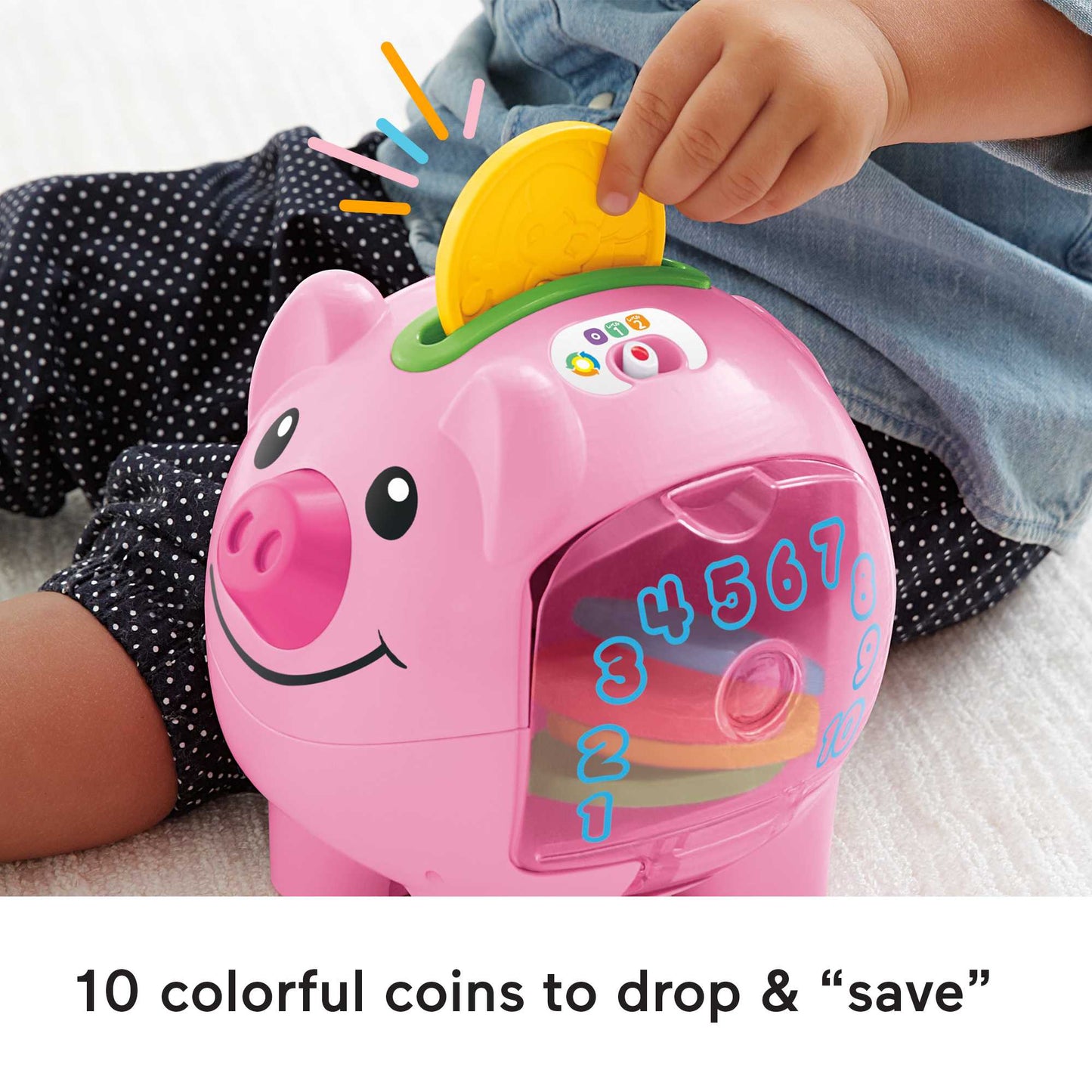 Bloomila Laugh & Learn Smart Stages Piggy Bank Baby & Toddler Learning Toy