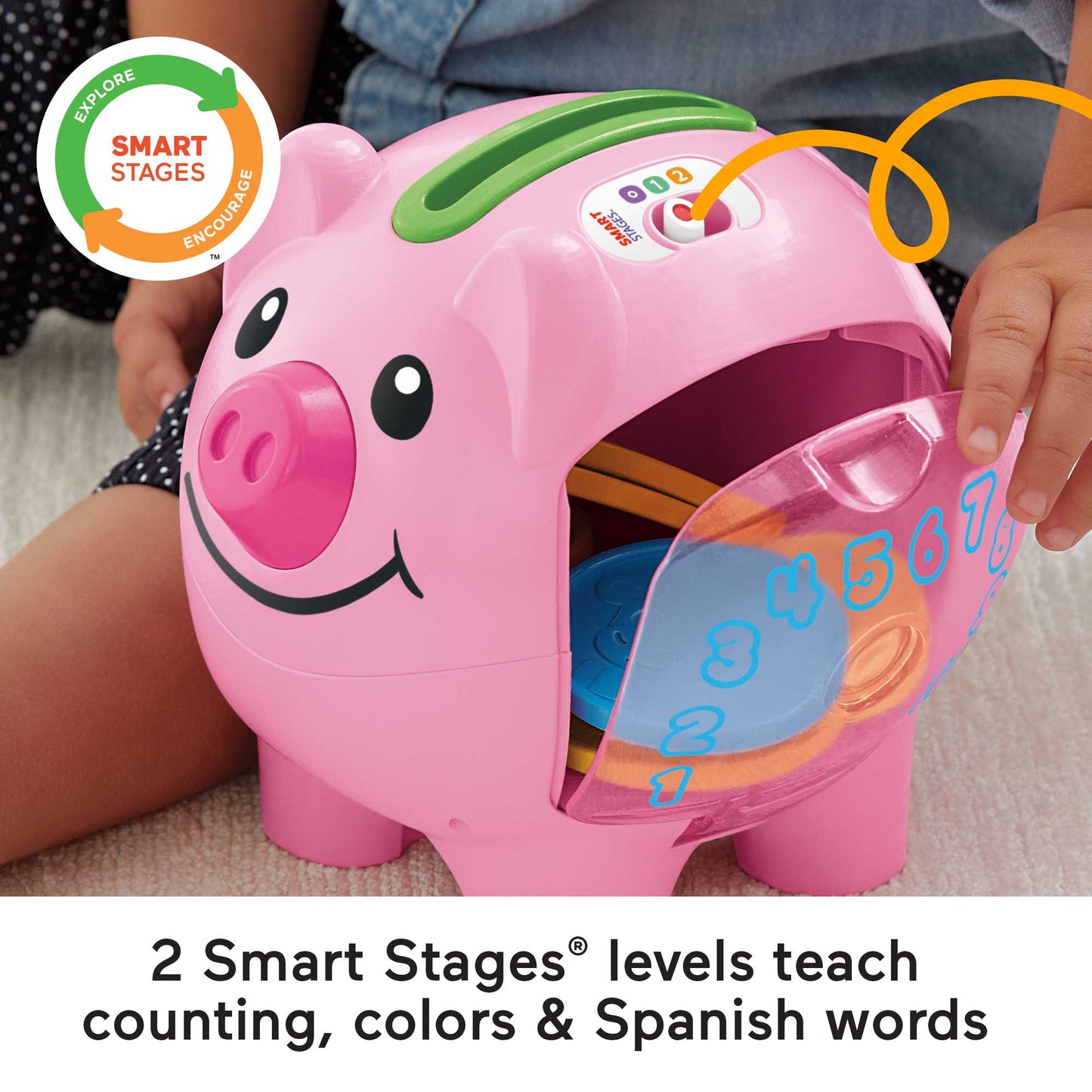 Bloomila Laugh & Learn Smart Stages Piggy Bank Baby & Toddler Learning Toy