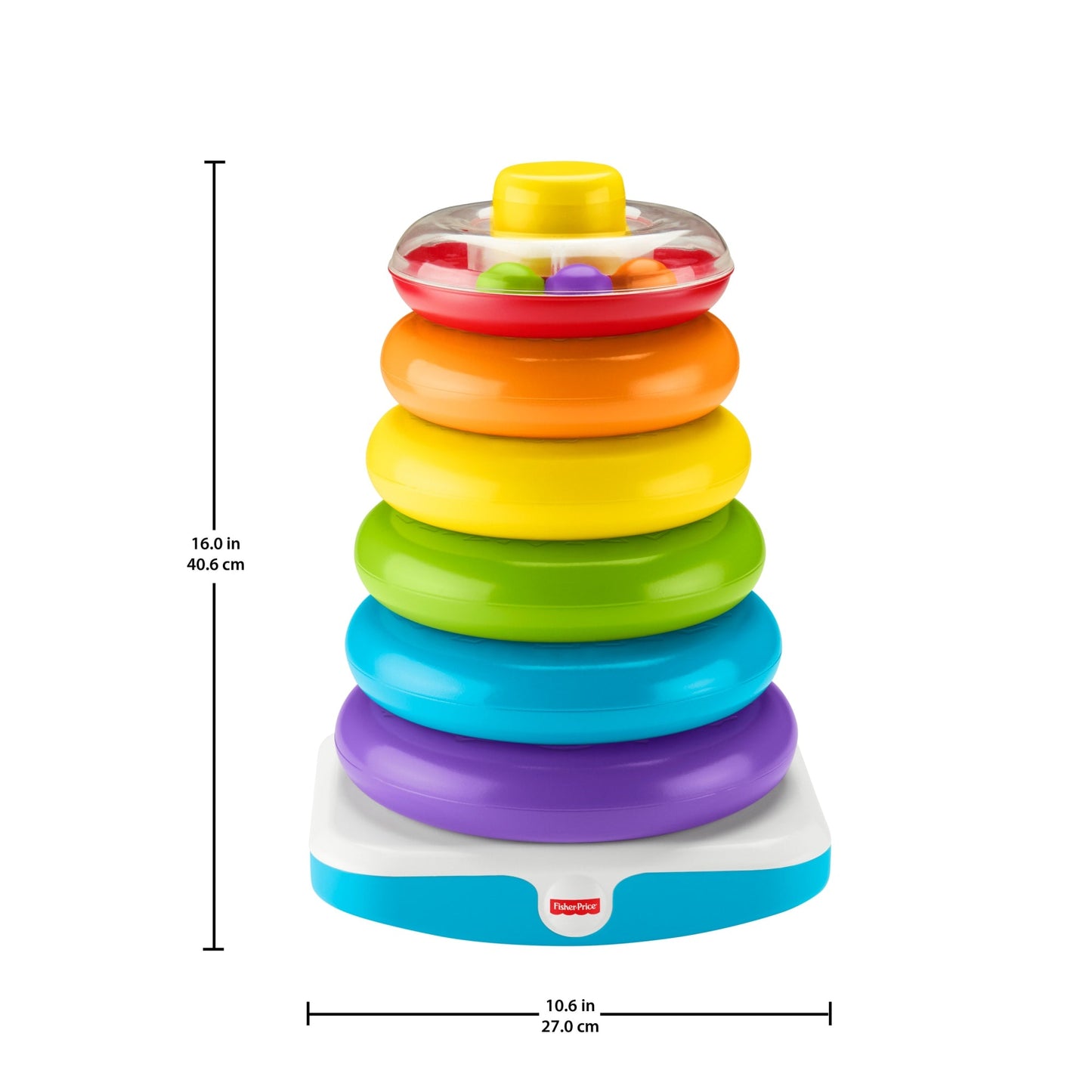 Bloomila Giant Rock-A-Stack Baby Toy, Ring Stacking Toy For Infants And Toddlers, 14+ Inches Tall