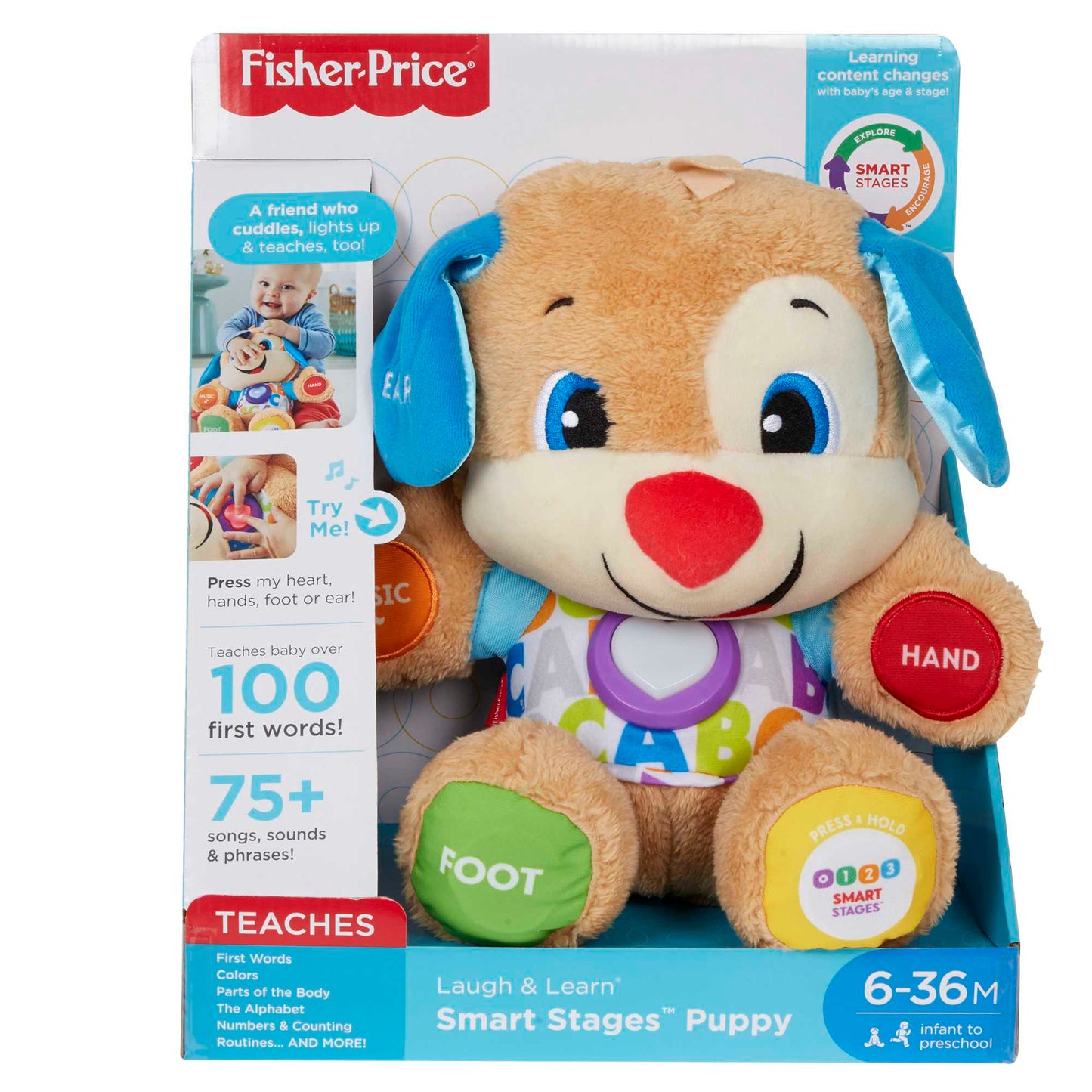 Bloomila Plush Baby Toy With Lights And Smart Stages Learning Content, Laugh & Learn Puppy