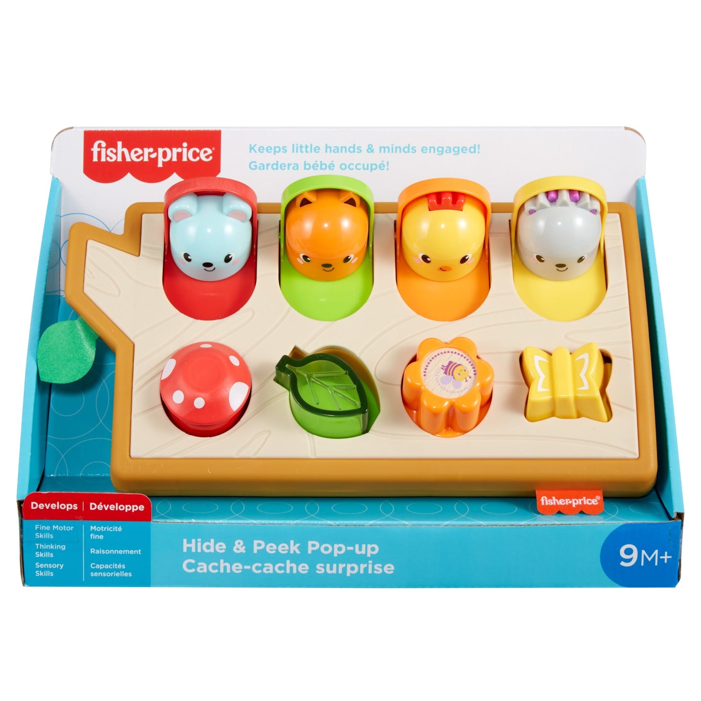 Bloomila Hide & Peek Pop-Up Animal-Themed Baby Sensory Activity Toy With Wood & Sounds