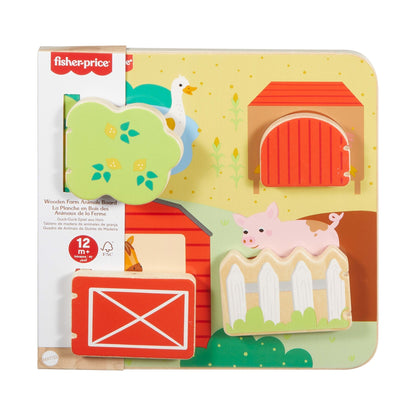 Bloomila Wooden Farm Animal Board Busy Activity Toy For Baby & Toddler, 1 Wood Piece