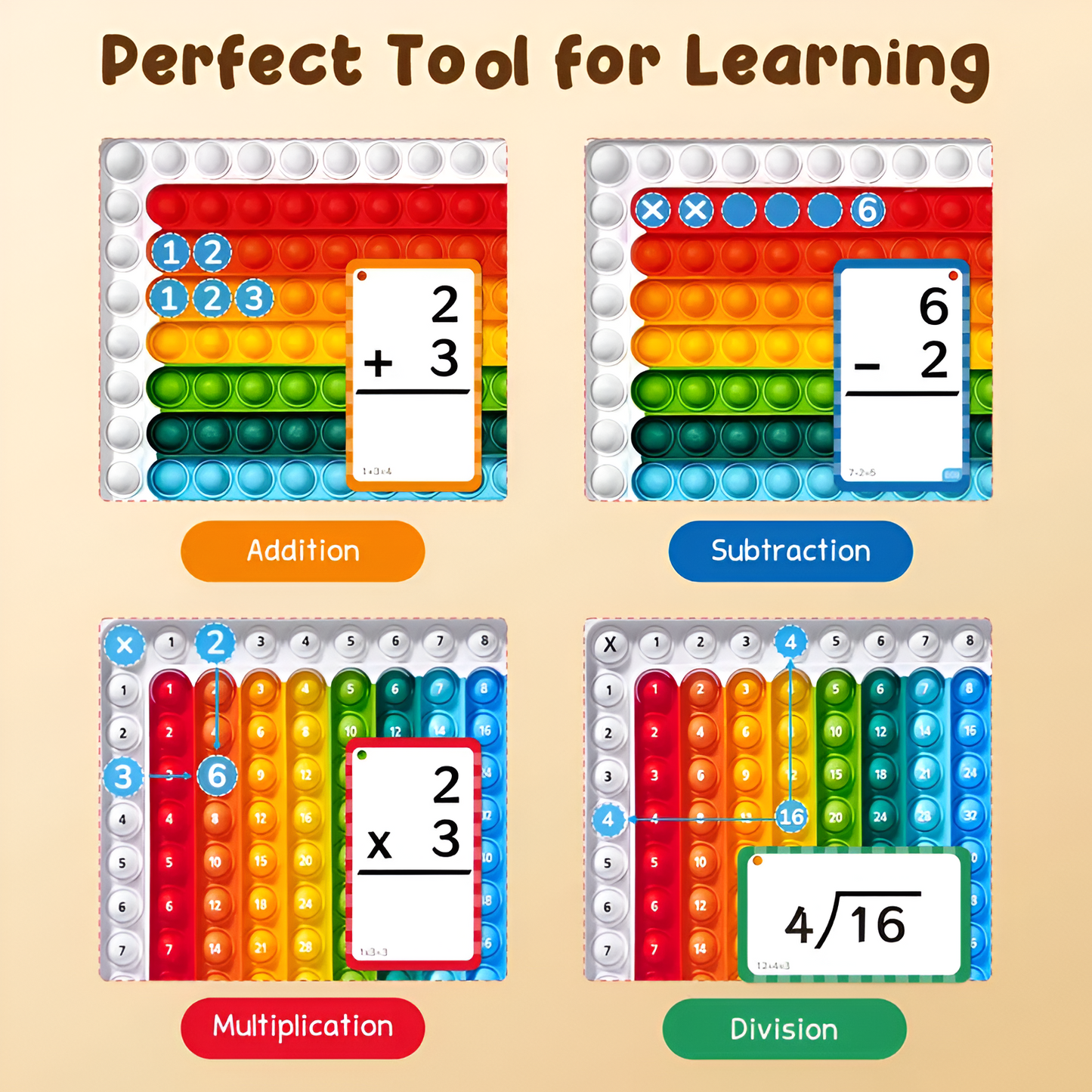 Rainbow Math Pop Fidget Set