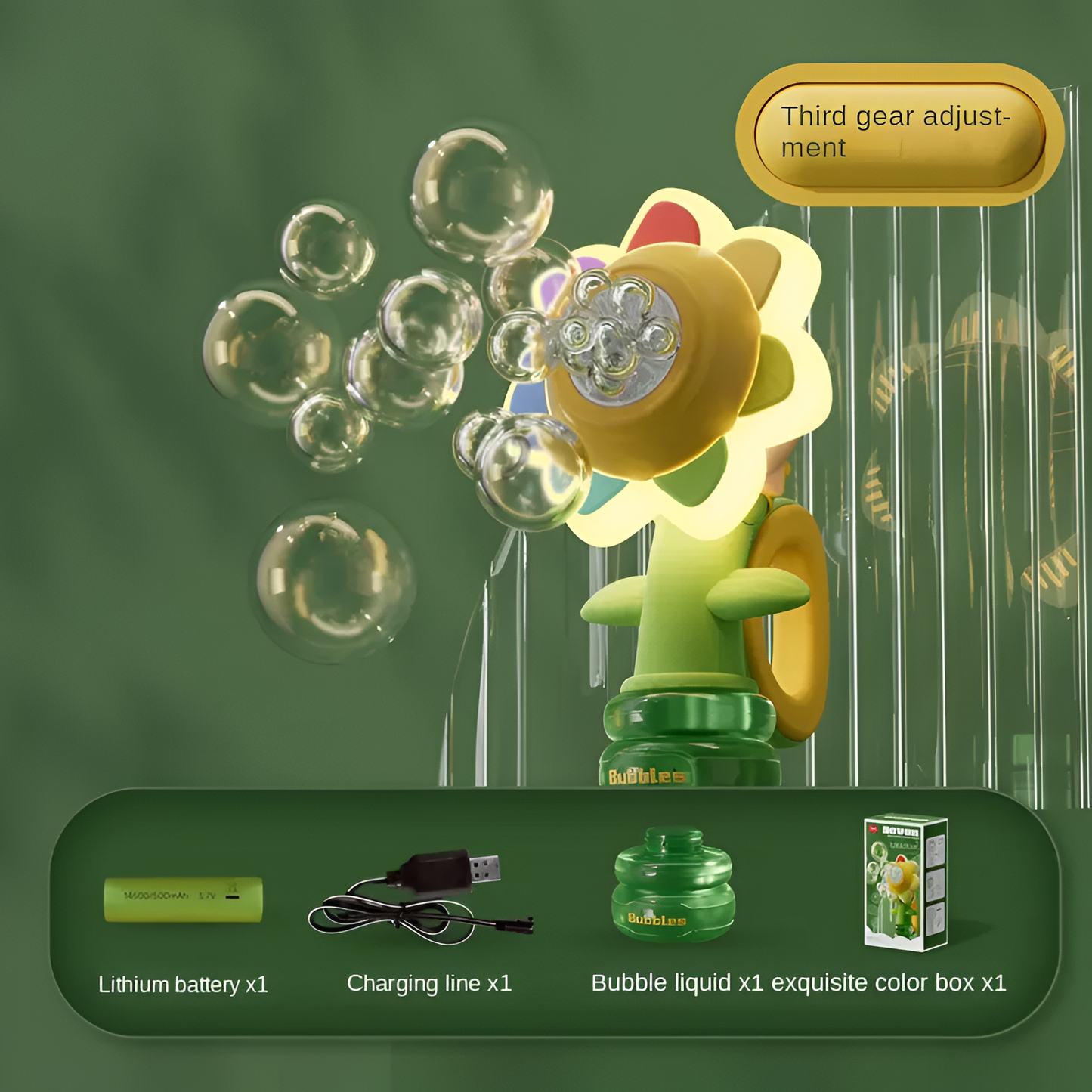 SunnyBloom Bubble Machine