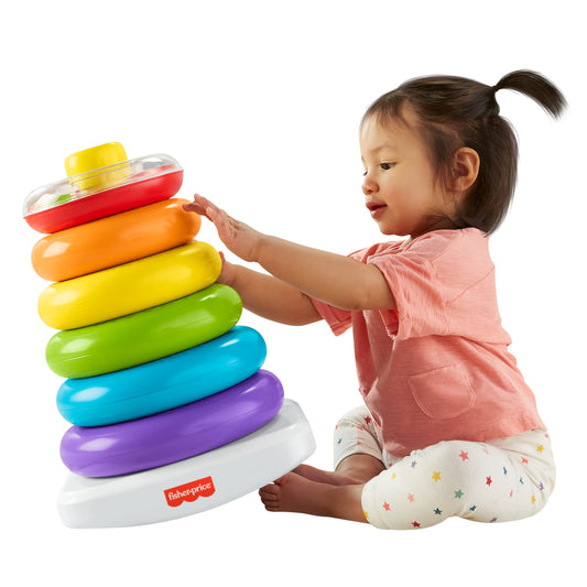 Bloomila Giant Rock-A-Stack Baby Toy, Ring Stacking Toy For Infants And Toddlers, 14+ Inches Tall