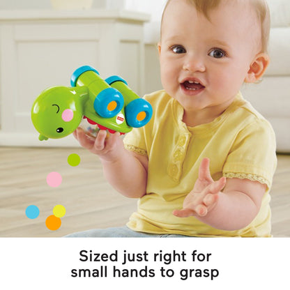 Bloomila Poppity Pop Turtle Push-Along Vehicle With Sounds For Infant Crawling Play