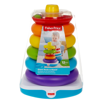 Bloomila Giant Rock-A-Stack Baby Toy, Ring Stacking Toy For Infants And Toddlers, 14+ Inches Tall