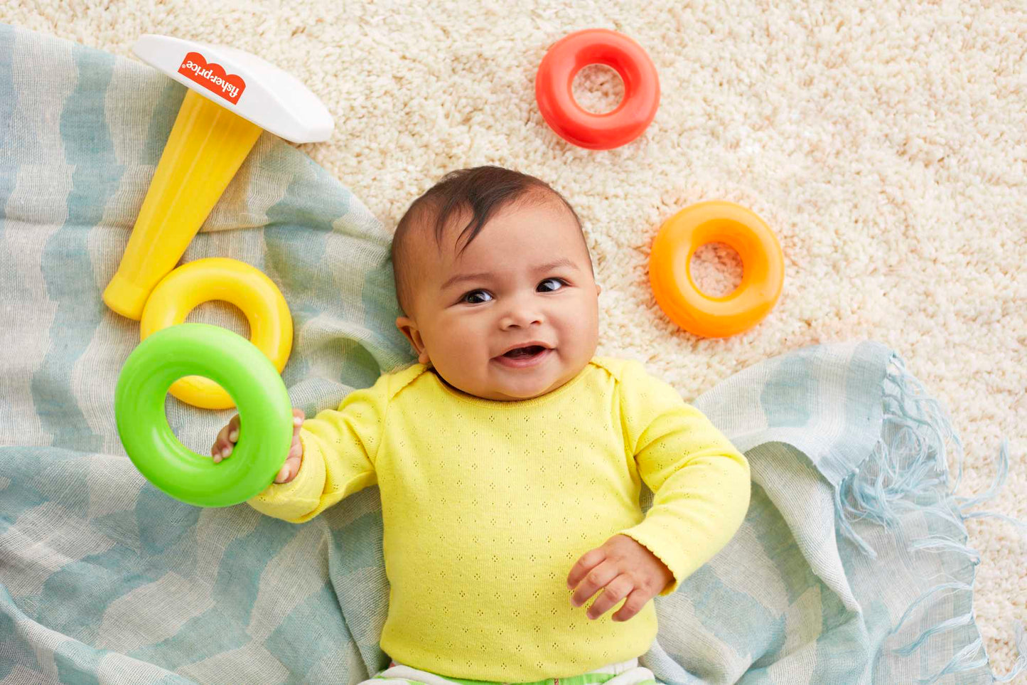 Bloomila Rock-A-Stack Ring Stacking Toy With Roly-Poly Base For Infants