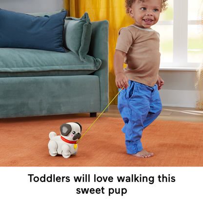 Bloomila Fp Pets Walk-The-Pup Pug Baby & Toddler Pull Toy With Motion & Sounds