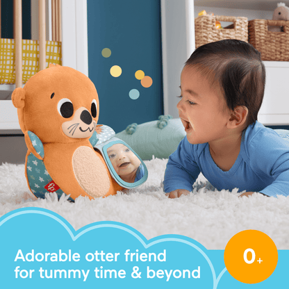 Bloomila 2-in-1 Rockin’ Tummy Time Otter, Plush Baby Sensory Toy For Tummy Time