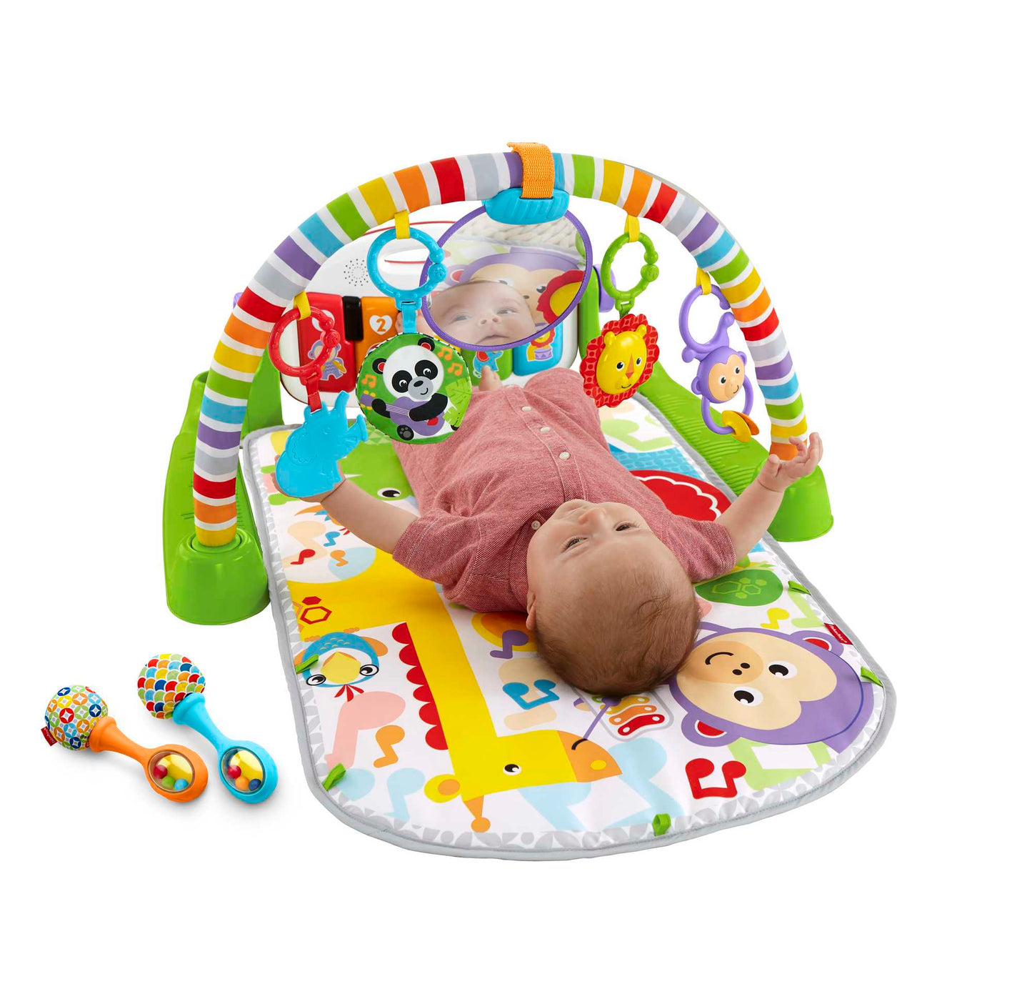 Bloomila Deluxe Kick & Play Piano Baby Gym Learning Toy & Newborn Rattle Maracas