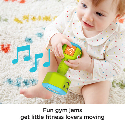 Bloomila Laugh & Learn Countin’ Reps Dumbbell Musical Rattle Toy For Infant & Toddler