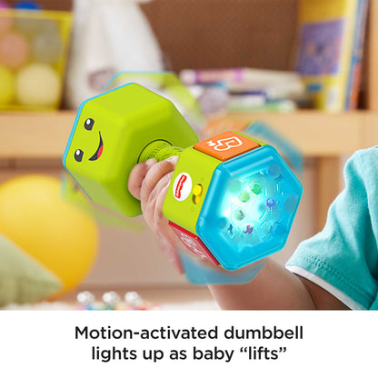 Bloomila Laugh & Learn Countin’ Reps Dumbbell Musical Rattle Toy For Infant & Toddler