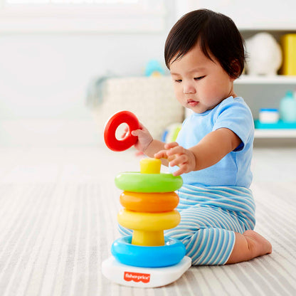 Bloomila Rock-A-Stack Ring Stacking Toy With Roly-Poly Base For Infants