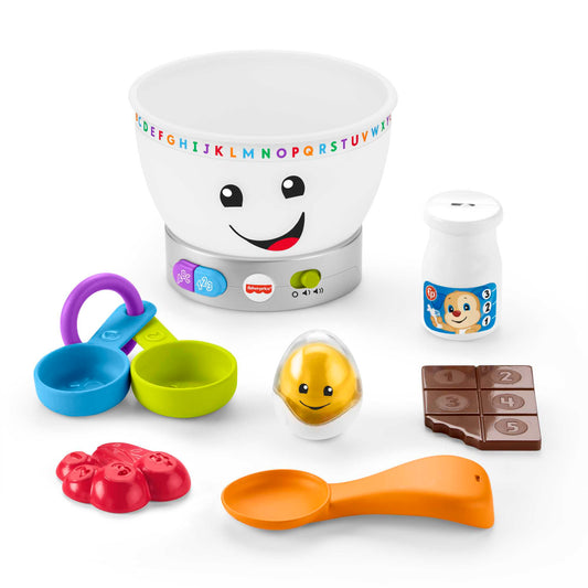 Bloomila Mixing Bowl Learning Toy With Lights Music And Pretend Food, Baby And Toddler Toy