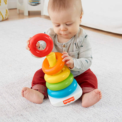Bloomila Rock-A-Stack Ring Stacking Toy With Roly-Poly Base For Infants