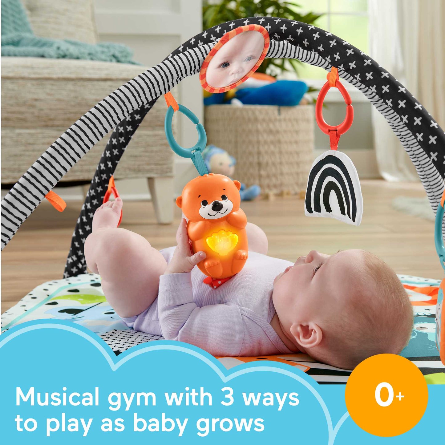 Bloomila 3-In-1 Music Glow And Grow Gym Infant Playmat With Lights & Removable Toys