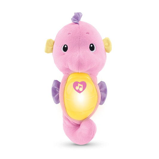 Bloomila Soothe & Glow Seahorse, Musical Plush Toy & Sound Machine For Baby With Lights, Pink