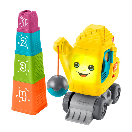 Bloomila Count & Stack Crane Baby & Toddler Learning Toy With Blocks, Lights & Sounds