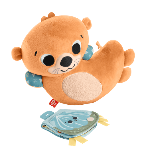 Bloomila 2-in-1 Rockin’ Tummy Time Otter, Plush Baby Sensory Toy For Tummy Time