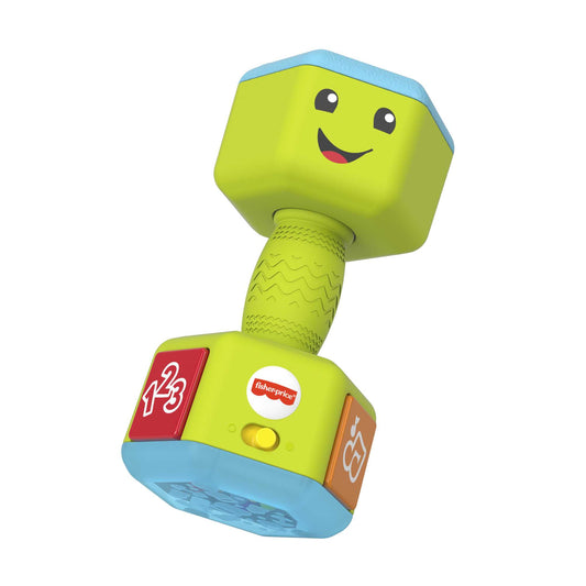 Bloomila Laugh & Learn Countin’ Reps Dumbbell Musical Rattle Toy For Infant & Toddler