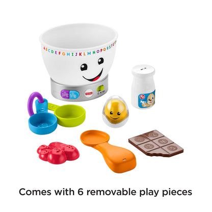 Bloomila Mixing Bowl Learning Toy With Lights Music And Pretend Food, Baby And Toddler Toy