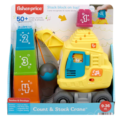 Bloomila Count & Stack Crane Baby & Toddler Learning Toy With Blocks, Lights & Sounds
