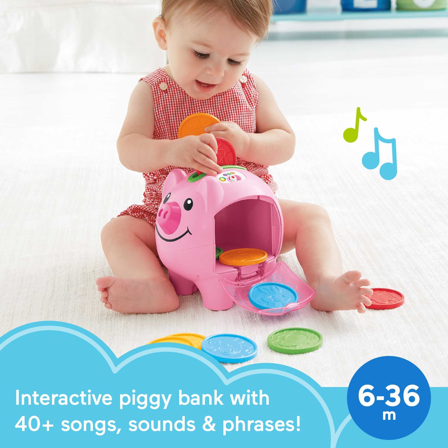 Bloomila Laugh & Learn Smart Stages Piggy Bank Baby & Toddler Learning Toy